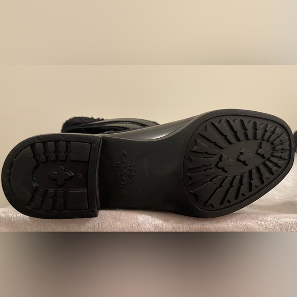 Coach Zena Black Suede Leather Winter Mid-Calf Boot Size 8B - Picture 9 of 10